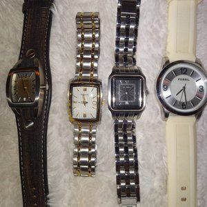 Lot of 4 Unisex Fossil Watches